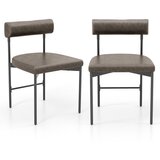 Costway PVC usnjeni jedilni stol Set Grey 2 kosa, (5000006625) | Shoptok.si