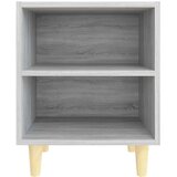 vidaXL Nočna omarica z lesenimi nogami siva sonoma 40x30x50 cm | Shoptok.si