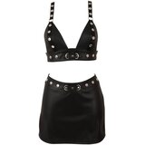 Cottelli komplet iz umetnega usnja: top in mini krilo (črna) - M | Shoptok.si