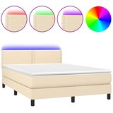  box spring s madracem LED krem 140x190 cm od tkanine | shoptok.hr