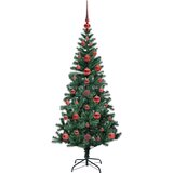 vidaXL Umjetna preddekorirana božićna jelka Zelena 120cm PVC in kovina | Shoptok.si