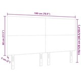  LED glava kreveta S LED lampica Svijetlo siva 180 cm Poliester | shoptok.hr