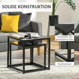  Set od 2 pomoćna stolića modernog dizajna složivih stakleni stol crne boje | shoptok.hr