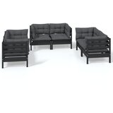 The Living Store Vrtna sedežna garnitura 6-delna z blazinami trdna borovina - Vrtna Sedežna Garnitura, (21459440) | Shoptok.si