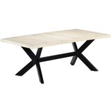 vidaXL Blagovaonski stol bijeli 200x100x75 cm od masivnog drva manga | shoptok.hr