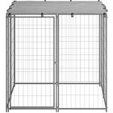 vidaXL Kavez za pse srebrni 110 x 110 x 110 cm čelični | shoptok.hr