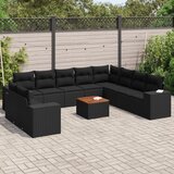 vidaXL 11-dijelni set vrtnih sofa od poliratana s jastucima crni | shoptok.hr
