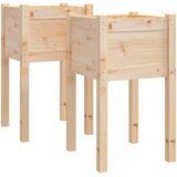 vidaXL vrtne sadilice 2 kom 40 x 40 x 70 cm od masivne borovine | shoptok.hr