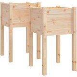 vidaXL vrtno cvetlično korito 2 kosa 40x40x70 cm trdna borovina | Shoptok.si