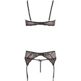 Abierta Fina bleščeča čipka - komplet modrčka (črna) - XL | Shoptok.si