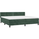  Box spring postelja z vzmetnico temno zelena 200x200 cm žamet | Shoptok.si