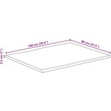vidaXL Stolna ploča 100x80x2,5cm od masivnog drva manga sa živim rubom | shoptok.hr