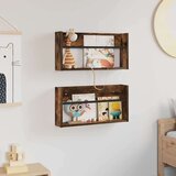  Polica za časopise Zidne 2 pcs Dimljeni hrast 60 x 12 x 30 cm | shoptok.hr