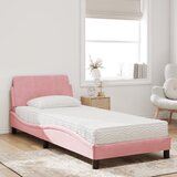  Krevet s madracem Dover ružičasti 90x190 cm baršunasti | shoptok.hr