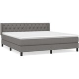  Box spring postelja z vzmetnico temno siva 160x200 cm blago, (20790700) | Shoptok.si
