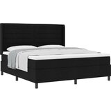 Box Postelja s pomičnim dnom in vzmetnico Črna 180x200 cm Tkanina, (22050034) | Shoptok.si