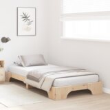 vidaXL Posteljni okvir Naravna barva Trdno borovo les 90 x 190 cm | Shoptok.si