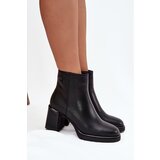 Boto Leather Women's Ankle Boots On Heel Black Julissa | shoptok.hr