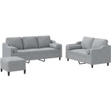 Maison Chic Sedežna garnitura - kavč 3-delna z vzglavniki svetlo sivo blago, (21729042) | Shoptok.si