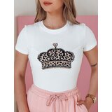 DStreet T-shirt damski z koroną BLINGESSO biały | ePonuda.com