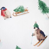 Catherine Lansfield Bela podaljšana flanelna posteljnina za zakonsko posteljo 230x220 cm Snowy Penguin – | Shoptok.si