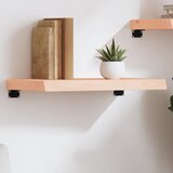  Zidna polica 60 x 40 x (2-6) cm neobrađena masivna hrastovina | shoptok.hr