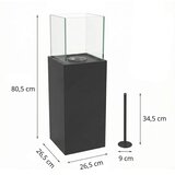 BIO kamin ALICANTE, 26,5 x 80,5 cm, 2 kW, crne boje + zaštitni poklopac | Eponuda.com