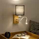  Brilagi - LED zidna lampa NUBILA WOOD 1xE27/25W/230V + LED/3W hrast/crna | Eponuda.com