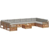  Setovi sofa 11 pcs Prirodna i svijetlo siva Čvrsto drvo akacije | Eponuda.ba
