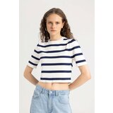 Defacto Fitted Crew Neck Striped Short Sleeve Pullover cene