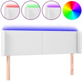Maison Chic led posteljno vzglavje - vzglavna omarica - nočna omarica belo 147x16x78/88 cm umetno usnje, (21711979) Cene
