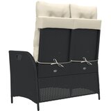  Vrtni naslonjač s jastucima crni od poliratana Crna 104 x 59 x 93 cm | shoptok.hr