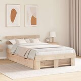  Krevetna konstrukcija Smeđa 135 x 190 cm Čvrsto borovo drvo | shoptok.hr