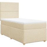  Krevet s oprugama i madracem krem 90 x 200 cm od tkanine | shoptok.hr