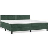 The Living Store Box spring postelja z vzmetnico temno zelena 200x200 cm žamet - Box Spring Postelja, (21489733) | Shoptok.si