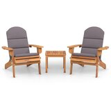  3-dijelna vrtna garnitura Adirondack masivno bagremovo drvo | shoptok.hr
