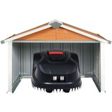 vidaXL Lopa za robotsko kosilnico 92x97x63 cm pocinkano jeklo rjava | Shoptok.si