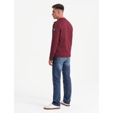 Ombre Men's BIKER jacket in structured fabric - maroon | Eponuda.ba