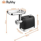 Ruhhy električna mašina za mljevenje mesa 2400 W, Reverse, 3 rešetke, do 2,5 kg/min | shoptok.hr