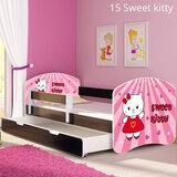  Dječji krevet ACMA s motivom, bočna wenge + ladica 140x70 cm 15 Sweet Kitty | shoptok.hr