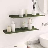  Lebdeća polica 2 pcs Maslinasto zelena 60 x 18 x 2 5 cm Čelik - Maslinovo zelena 60 x 18 cm 2 | shoptok.hr