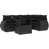 Maison Chic Seti vrtnega pohištva - Vrtna garnitura - Vrtni pohištvo set 6-delna z blazinami črna poli ratan, (21808062) | Shoptok.si