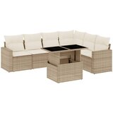 vidaXL 7-dijelni set vrtnih sofa od poliratana s jastucima bež | shoptok.hr