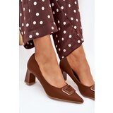 Boto Heels On A Block With Decorative Buckle Brown Seriva | ePonuda.com