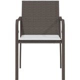  Vrtne stolice s jastucima 4 kom smeđe 56x59x84 cm od poliratana | shoptok.hr