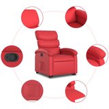  Naslonjač na podizanje od umjetne kože crveni | shoptok.hr