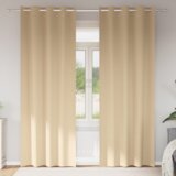 vidaXL Zavese z zavesami 2 pcs krema 225 x 140 cm Poliester | Shoptok.si