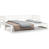  Izvlečna dnevna postelja bela 2x(80x200) cm trdna borovina, (20645583) | Shoptok.si