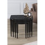 Hanah home set od 4 umetnutih stočića Telwe, crni mermer / crni | Eponuda.com