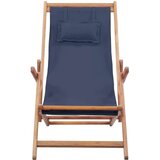 Zložljiv stol za na plažo blago in lesen okvir modre barve, (20659625) | Shoptok.si